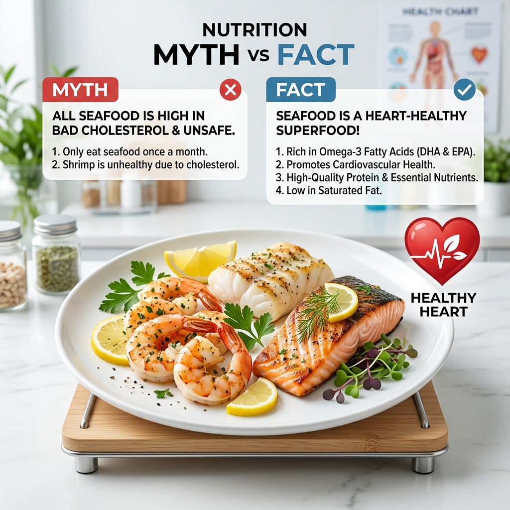 Mitos atau Fakta: Ikan dan Udang Penyebab Kolesterol Tinggi?