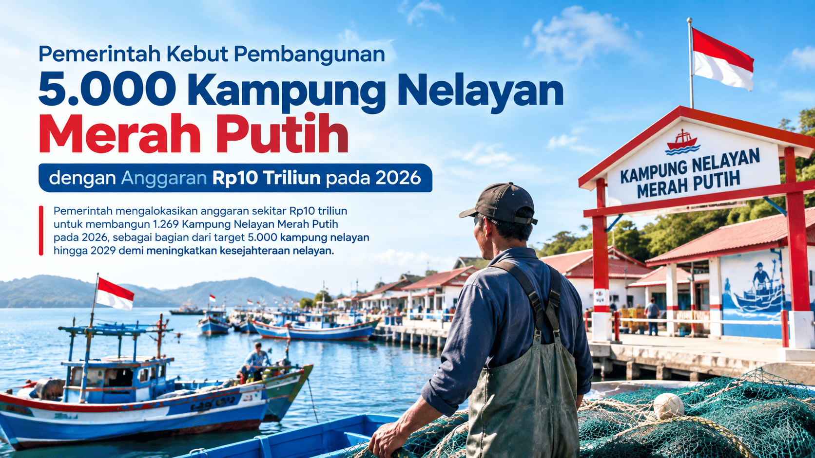 Pemerintah Kebut Pembangunan 5.000 Kampung Nelayan Merah Putih dengan Anggaran Rp10 Triliun pada 2026